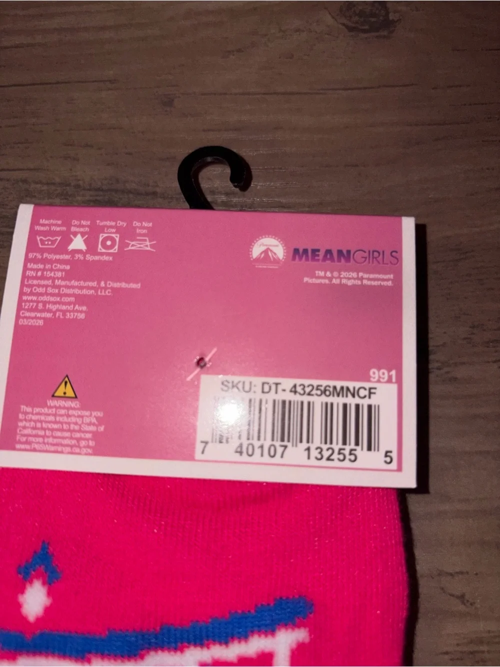 🆕💜🏝️🎉 Mean Girls Crew Socks “Get In Loser We’re Going Shopping” Crew Socks